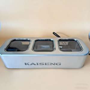 Beleuchtetes Tequila-Präsentationsregal für <span class=keywords><strong>3</strong></span> Flaschen, Bar-Beleuchtungsdisplay, Werbe-Barausstattung, Silbernes Metall-Tequila-Beleuchtungs-Display-Caddy - Product Image 4