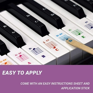 Wholesale Waterproof PVC Piano Key Labels No Residue Removable <b>Music</b> Note <b>Stickers</b> For <b>Music</b> Teaching Supplies - Product Image 4