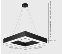 Luminaire suspendu carré moderne de haute qualité, style industriel créatif, éclairage linéaire LED pour bureau