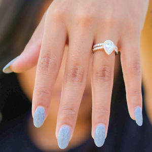 Tonglin Real Miss Joyas para niñas Plata <span class=keywords><strong>de</strong></span> ley chapada en oro 925 chapado en rodio Cubic Zirconia Pila <span class=keywords><strong>de</strong></span> piedra Anillos a jueg - Product Image 5