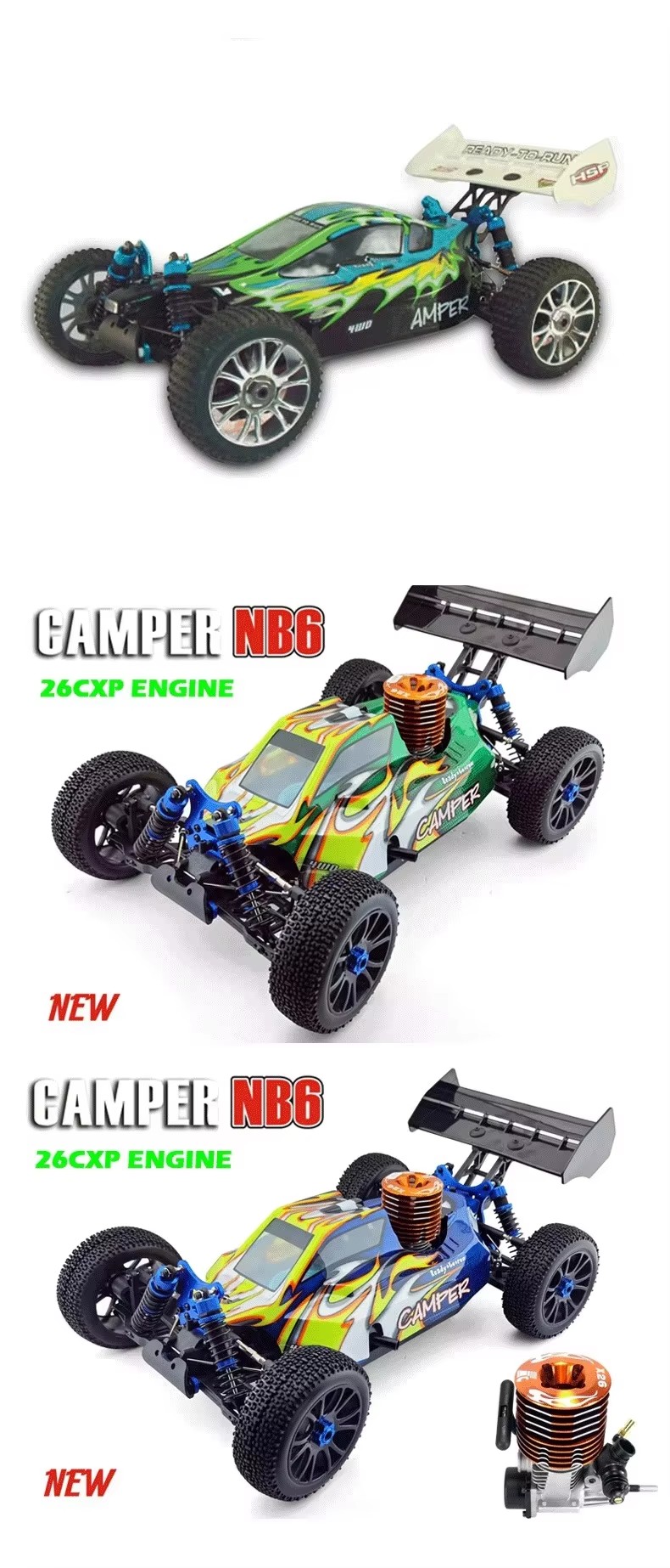 HOSHI HSP NB6 94970 RC Car CAMPER 1/8 4WD - Hot-Selling Gas Cars