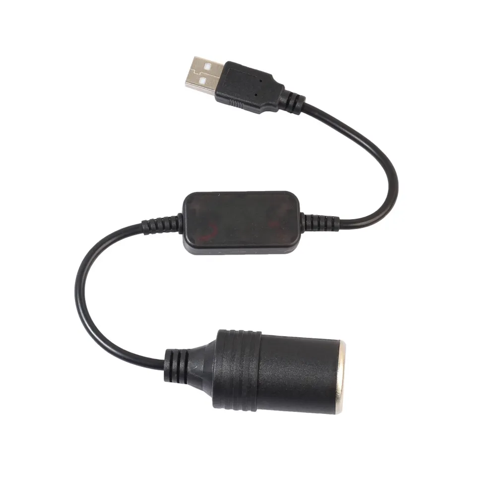 Hot Sale 5V USB Male To 12V Car Cigarette Lighter Socket for Electronics Auto Accessories