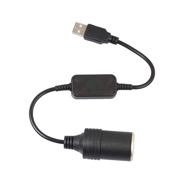 Hot Sale 5V USB Male to 12V Car Cigarette Lighter Socket for Electronics Auto Accessories