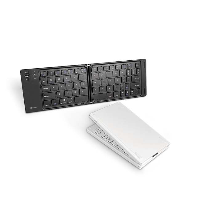New BT Wireless Foldable Office Keyboard Slim Mini Portable Two-fold Type C Charging Port Waterproof 10m Range ABS Plastic