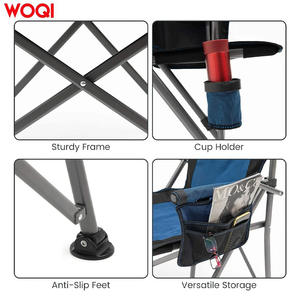 เก้าอี้พับสำหรับตั้งแคมป์กลางแจ้ง Woqi สีฟ้าทะเล ผ้า Oxford น้ำหนักเบา พกพาสะดวก เก้าอี้สนามสำหรับ 2 คน - Product Image 4