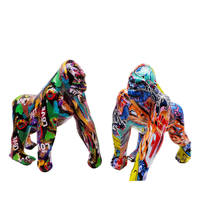 Nouvelles Figurines Artistiques Modernes et Simples en Résine Époxy Sculptée, Ornements de Gorille, Art Populaire, Décoration Artistique pour la Maison et les Fêtes, Personnalisables