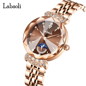 Montre populaire pour femmes avec diamant serti petite seconde cadran niche mode montre à quartz étanche - Product Image 1