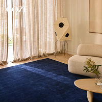 Tapis tufté à la main de style moderne bleu foncé uni pour salon et ensemble de tapis de zone, en stock