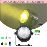 Projecteur LED PAR RGBW 30W sans fil IR APP, batterie rechargeable, DMX512, pour DJ, discothèque, fête, mariage, éclairage de scène