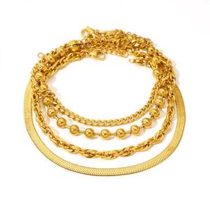 Trending Fashion Korean Anti Tarnish Solid Gold Plated Jewelry <b>Stainless</b> <b>Steel</b> Bracelets Stack <b>Bangles</b> for Men Women - Product Image 5