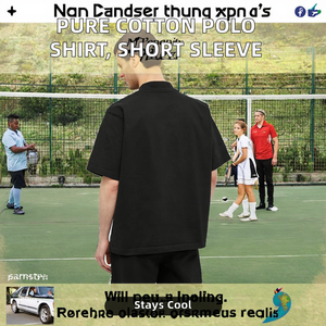 Chemise unie à manches courtes en polyester/coton, col rabattu, respirante, pour tenue de travail, uniforme d'entreprise, anti-boulochage - Product Image 2