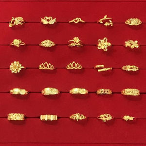 Joyería Xuping Dubai dragón corazón flor corona arco pareja boda compromiso <span class=keywords><strong>matrimonio</strong></span> 24K chapado en oro mujeres hombres <span class=keywords><strong>anillo</strong></span> grueso - Product Image 1