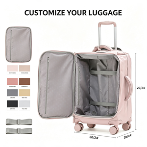 Valigia Ultra-leggera per Donne, Trolley da 20/24 Pollici, Valigia <span class=keywords><strong>in</strong></span> <span class=keywords><strong>Tessuto</strong></span> Impermeabile con Grande Capacità e Borsa Integrata - Product Image 2