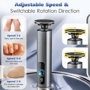 Lima Eléctrica Recargable 2 en 1 para Uñas, Removedor de Callos, Pedicura, Eliminación de Piel Muerta, Lima Electrónica para Pies - Product Image 3