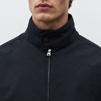 Veste pour homme imperméable, coupe-vent, respirante, en nylon et coton mélangés, fermeture éclair bidirectionnelle, coupe-vent décontracté pour les voyages en plein air