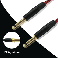 Kabel koneksi Audio elektrik 6.35mm, kabel penghilang kebisingan gitar elektrik untuk pedal efek Stompbox