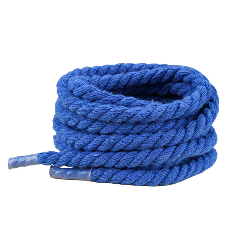 Yrunfeety Custom 12MM Big Shoelaces Twisted Cotton Rope Shoe Laces Thicker Cotton Hemp Braided Shoelaces for AF1 String Laces