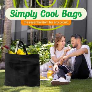 Bolsa de Compras Ecológica Plegable y Portátil para Supermercado, Bolsa de Transporte Grande de Tela No Tejida Negra - Product Image 6
