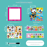 Vielseitige Cartoon-Holzpuzzles für Kinder, Magnetisches Puzzle-Zeichenbrett, Reisespielzeug