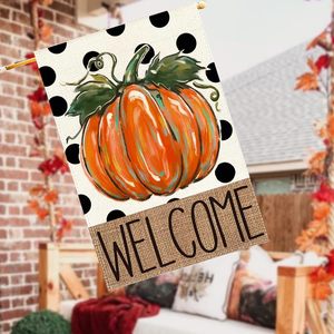 Rabusofa mùa thu bí ngô hai mặt 28x40 sân ngoài trời cờ Cỏ lớn màu cam <span class=keywords><strong>28</strong></span> "<span class=keywords><strong>x</strong></span> <span class=keywords><strong>40</strong></span>" chào đón mùa thu lễ Tạ ơn - Product Image 1