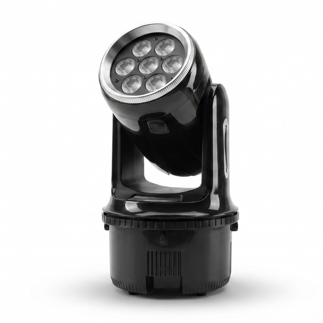 120W RGBW LED Moving Head Light 7x15W 4-in-1 LEDs Smooth Mixing Wash DMX512 Stage Fixture DJ Nightclub Green Red Performance