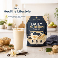 Poudre de protéines pour shake nutritionnel quotidien, saveur vanille, mélange d'avoine et de glucides, sachet de 1 kg, fournisseur en gros OEM