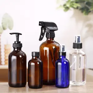 Transparante Boston Etherische Olie Fles Wc Glas Spray Thee Kleur Cosmetica Verpakking Fles