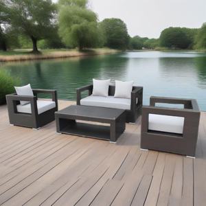 Foshan Handgemaakte Tuinmeubelen Sofa Set Met Kussen Buiten Recreatiegebied Sofa Module Pe Rotan Sofa Tuin Lounge Set 2 + 1 + 1 - Product Image 1