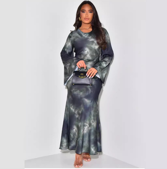 R-562 Muslim Women Dress Slim Fit Long Sleeve Lace-Up Ankle Length Satin Breathable Anti-Wrinkle Modest for Eid Ramadan R-562 Muslim Women Dress Slim Fit Long Sleeve Lace-Up Ankle Length Satin Breathable Anti-Wrinkle Modest for Eid Ramadan