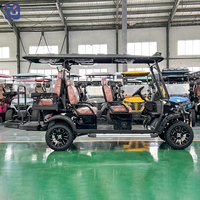 CAMP 4 Tekerlekli Elektrikli Golf Arabası 6 Kişilik Golf Arabası 72V Lityum Pil Sokakta Kullanıma Uygun, ABD'ye Hızlı Kargo ile