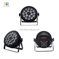 Projecteur LED plat DJ RUIEN 18*18W RGB 6-en-1 avec corps en aluminium, activation sonore et contrôle DMX512 pour KTV/hôtels