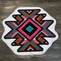 Tapis de sol antidérapant imprimé en laine de forme irrégulière, style occidental, pour chambre et canapé, vente en gros/sur mesure