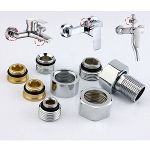 Adaptador de grifo de latón macizo de rosca macho de 18mm, accesorios de grifo de agua para <span class=keywords><strong>grifos</strong></span> de baño, adaptador desviador, manga de tuerca excéntrica - Product Image 4