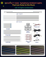 Luz Ambiental para Auto Symphony con Control por Aplicación Inteligente, Tira LED Acrílica 26 en 1, Múltiples Modos, Sincronización con Música, Ajuste Universal para Interiores