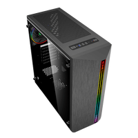 Boîtier d'ordinateur ATX Mid-Tower GameMax Shine avec panneau avant ARGB, alimentation à chargement par le bas, construction en acier, ventilateur de 12 cm, prend en charge les cartes mères ATX Max