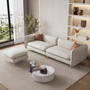 Divano <span class=keywords><strong>Moderno</strong></span> a 3 Posti per Soggiorno con Rivestimento in Tessuto e Imbottitura in Spugna - Product Image 5