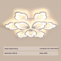 Plafonnier LED moderne et minimaliste haut de gamme en forme de pétale avec couvercle en acrylique, à montage en surface, pour salon et restaurant