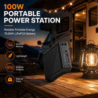 Stasiun Daya Portabel 100W Langsung dari Pabrik, Baterai LiFePO4, Inverter Gelombang Sinus Termodifikasi, Output DC 12V untuk Perjalanan dan Berkemah