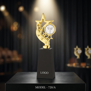 Trofeo Estrella de Alta Calidad con Acabado Pulido, Premio de Metal Fundido a Presión Portátil con Grabado - Product Image 1
