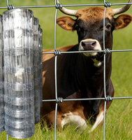 Malla de Alambre Cuadrada Ondulada Galvanizada en Caliente para Cercas Agrícolas, Rollo de 1.5m x 50m con Postes en Y para Ganado y Caballos, Fácil de Instalar