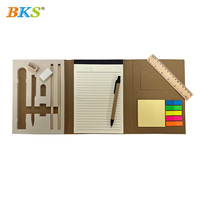 Set de Papelería Ecológica al por Mayor, Caja de Regalo, Artículos Escolares, Carpeta de Papel Kraft, Lápiz, Regla, Bloc de Notas, Regalo Promocional de Oficina