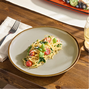 Assiette en grès blanc ivoire à rebord étroit, idéale pour la maison et la restauration – Offre spéciale - Product Image 1