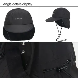 [Ear Flaps]Custom Logo Outdoor UV Protection Sun Hat SQuick Dry Baseball Cap With Face Cover Neck Flap Windproof Camp Caps