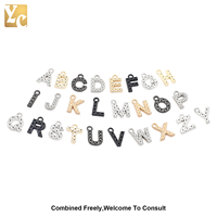 Pendentifs en alliage de zinc sans nickel, lettres de l'alphabet A-Z, personnalisables en gros pour projets DIY/accessoires de sacs à main