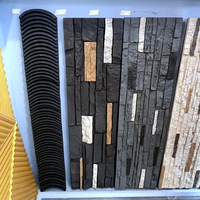 Mur de panneau de pierre champignon en pu 3d placage de pierre mince de fausse culture extérieure