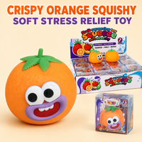Jouet Squishy Orange Croustillant en Forme de Fruit Citrique avec Visages Amusants, Jouets Anti-Stress à Presser, Cadeau, Boîte de Présentation de 12 Pièces