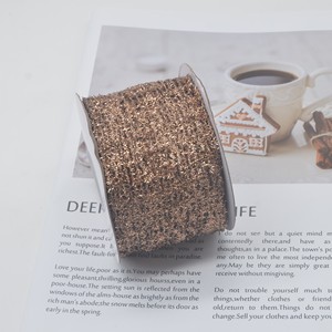 Pita Jala Metalik Natal 7cm - Pita Grosgrain Emas dan Perak dengan Tepi Kawat untuk Dekorasi Pohon - 5 Yard/Roll - Product Image 6