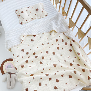 Minky Dot selimut bedong bayi, kain kasa 100% katun tenun teknik dengan pola daun pengisi pencampuran - Product Image 4