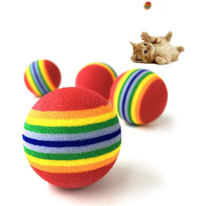 Pelota Arcoíris, Pelota Elástica Colorida y Silenciosa para Gatos, Divertida Pelota Arcoíris para Gatos - Product Image 1