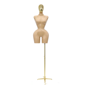 Maniquí <span class=keywords><strong>de</strong></span> Mujer con Curvas en la Parte Superior del Cuerpo BBL - <span class=keywords><strong>Busto</strong></span> Ajustable, Caderas Pequeñas, Opciones con Cabeza/Sin Cabeza con Soporte Dorado - Product Image 6